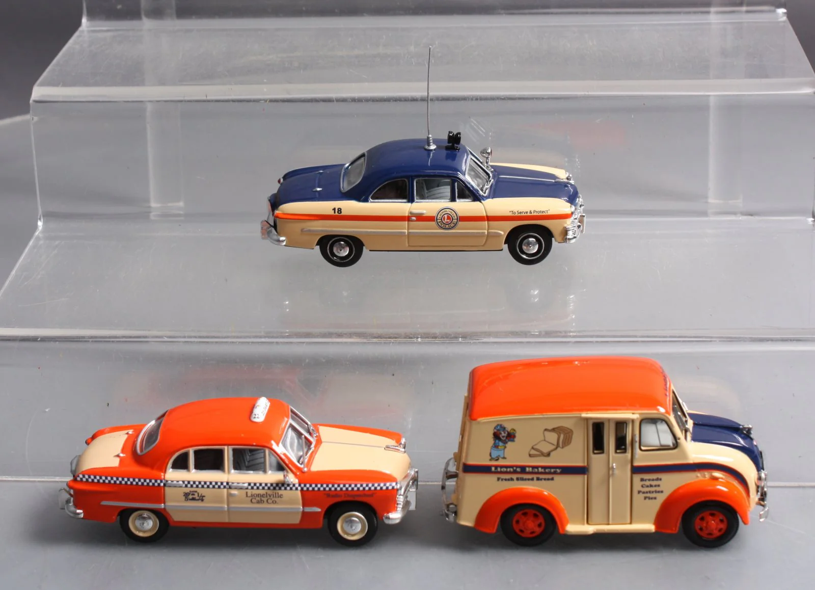 Lionel LCCA-1001 1:48Lionelville Police/Taxi & Bakery Vehicles Set #1 (Box of 3) LN/Box - Image 2