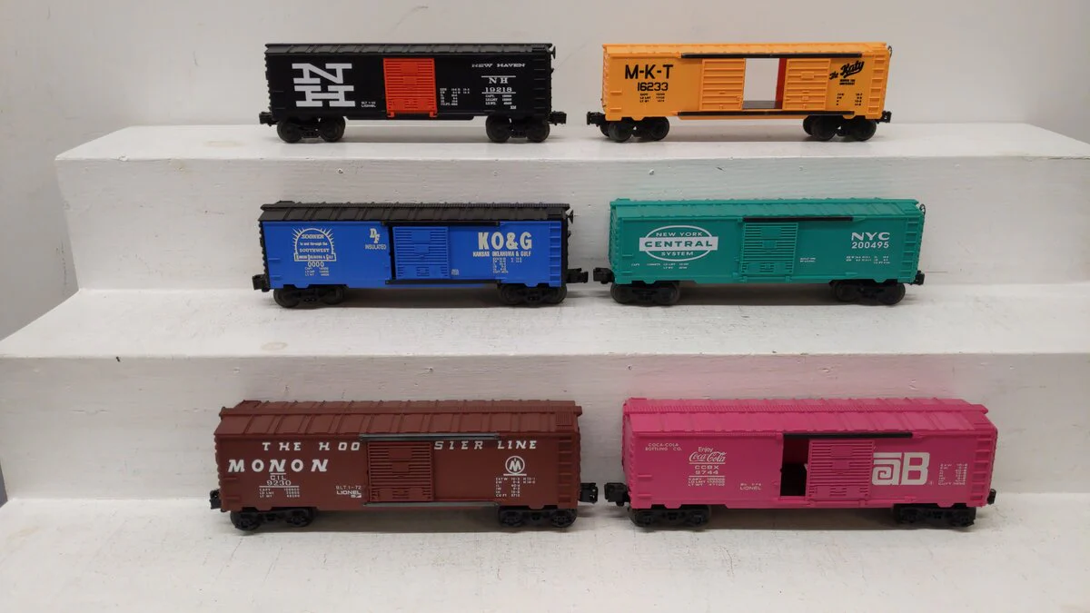 Lionel O Assorted Freight Cars 6-9230,6-39214,6-19218,6-16233,6-26255 [6] EX