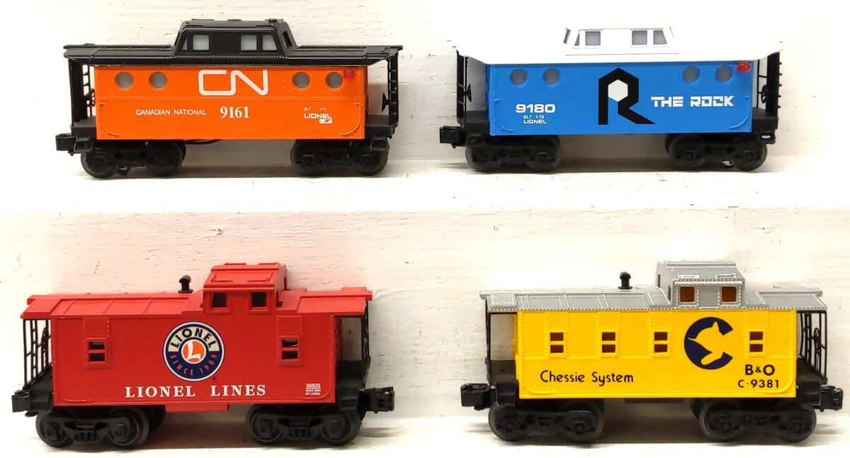 Lionel O Gauge Assorted Cabooses: 9180, 9161, 36825, C-9381 [4] VG