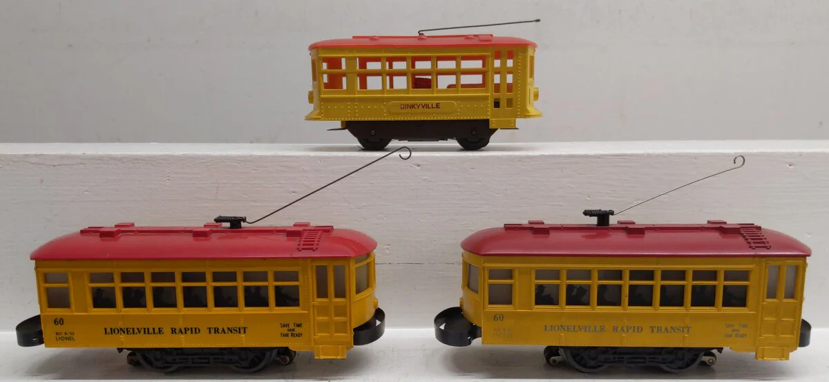 Lionel O Gauge Lionelville and Dinkyville Trolly Cars [3] VG - Image 2