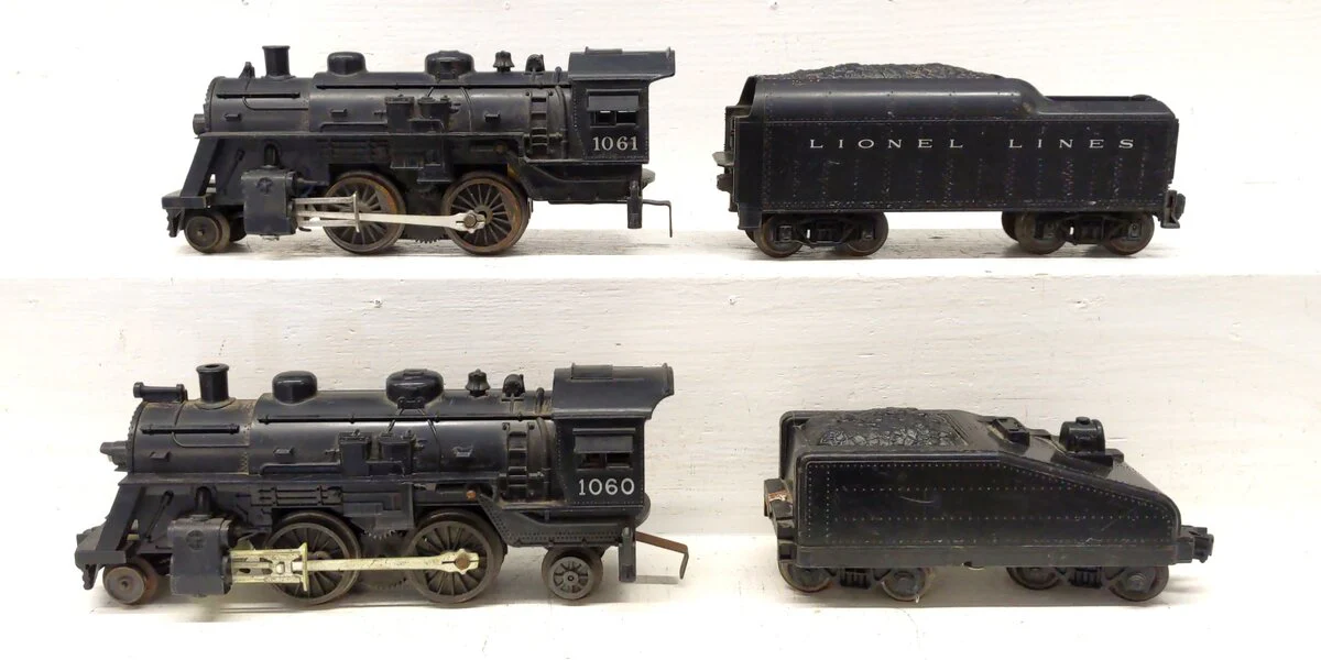 Lionel O Gauge Vintage Steam Locomotive & Tenders: 1060, 1061 [2] VG