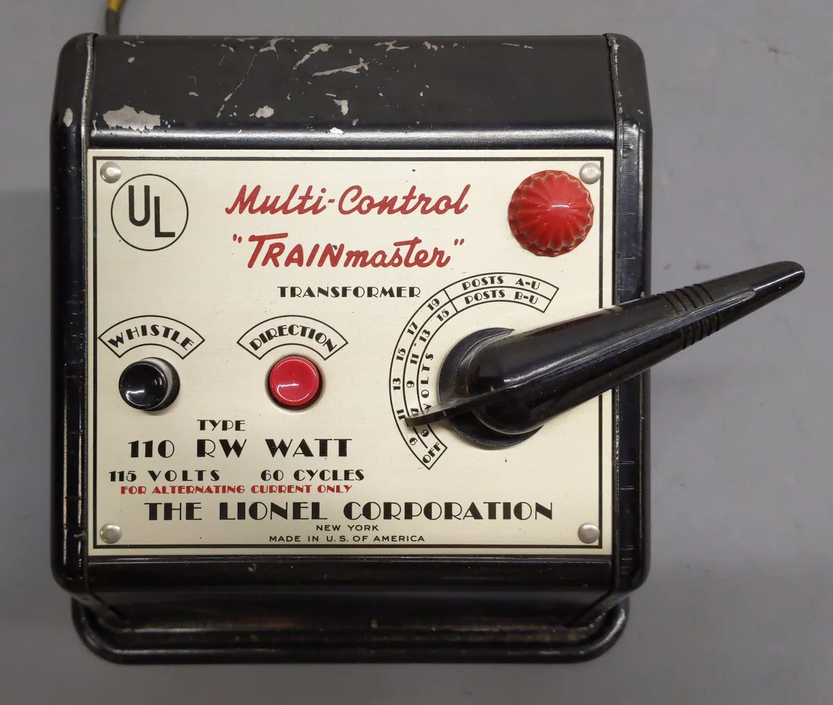Lionel RW Vintage O 110 Watt Transformer w/Whistle VG/Box - Image 2