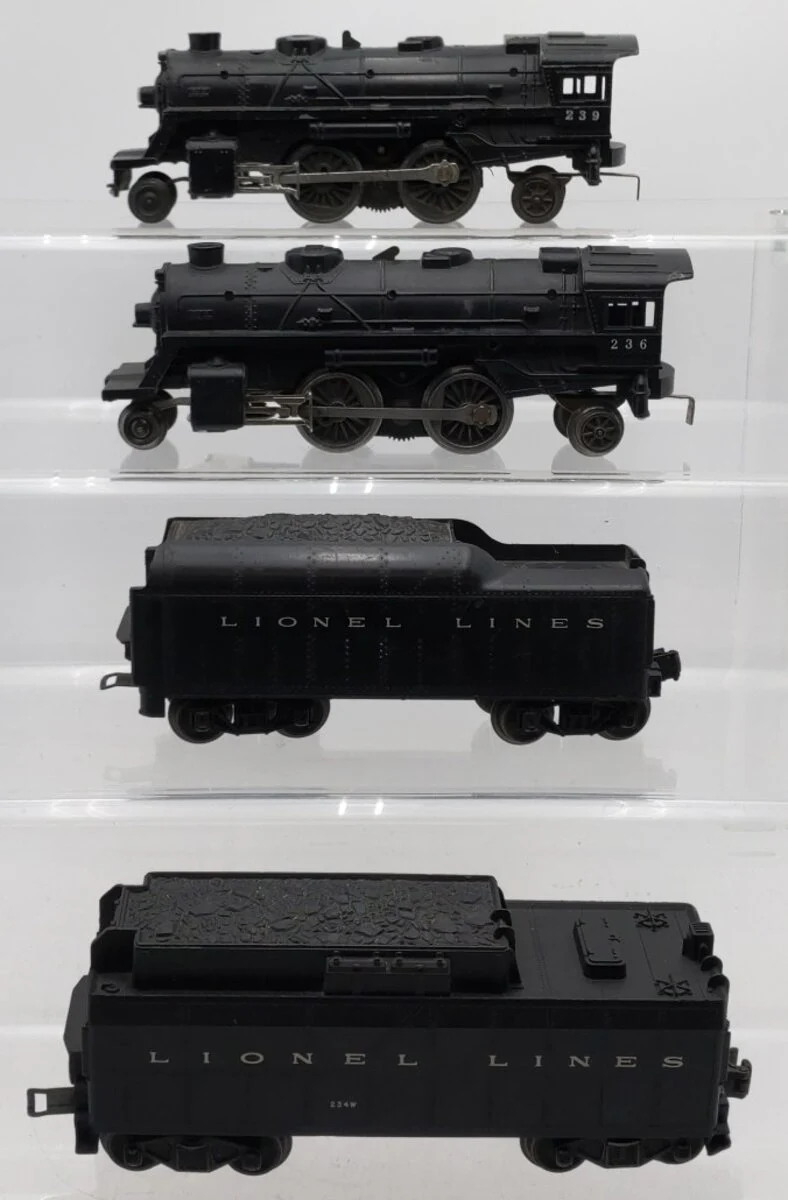 Lionel Vintage O Gauge Steam Locomotives And Tenders #236,239/234W,2046W VG