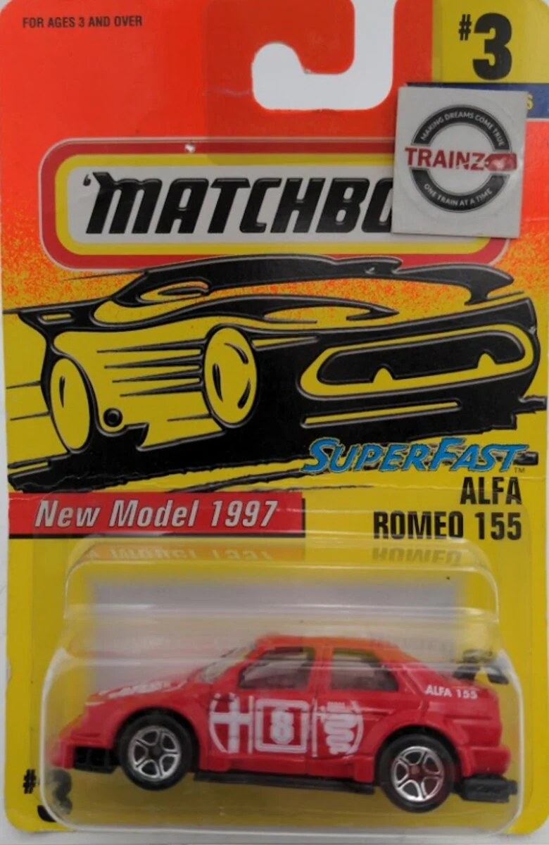 Matchbox 3 1:64 Superfast Red Alfa Romeo 155 New Model 1997 # 8