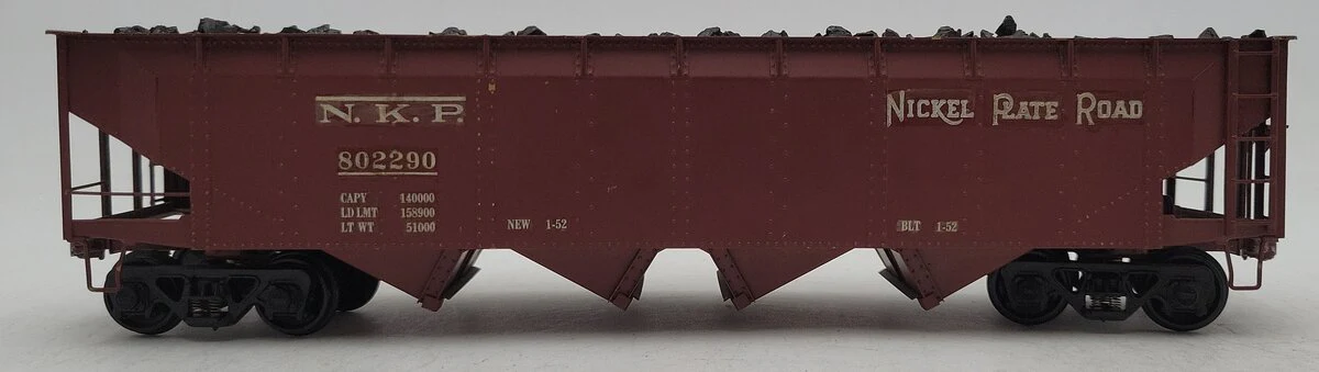 Max Gray 802 BRASS O Scale 2-Rail Custom Nickel Plate Road 4-Bay Hopper #802290 EX - Image 2