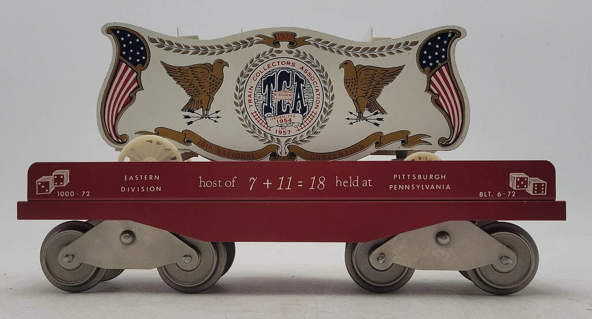 McCoy 1000-72 Standard Gauge TCA 18th National Convention flatcar with bandwagon EX - Image 2