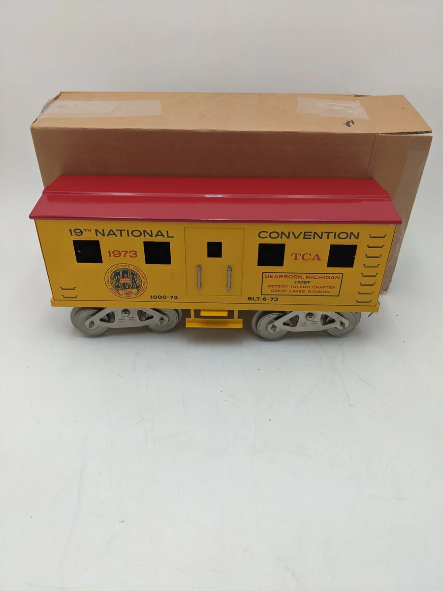 McCoy 1000-73 Standard Gauge TCA 1973 Tinplate Bunk Car EX/Box