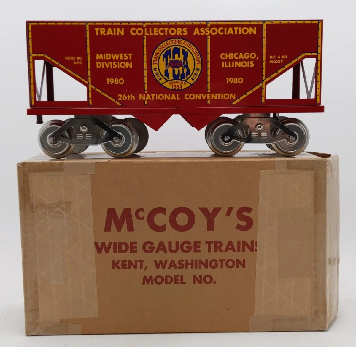 McCoy 1000-80 Standard Gauge TCA 1980 National Convention Coal Car EX/Box