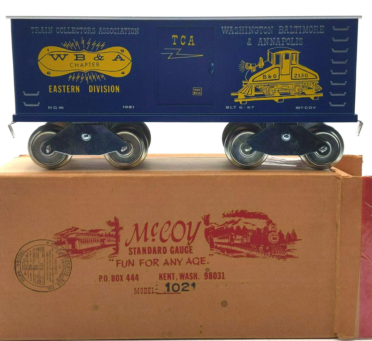 McCoy 1021 Standard Gauge Washington, Baltimore and Annapolis Boxcar VG/Box