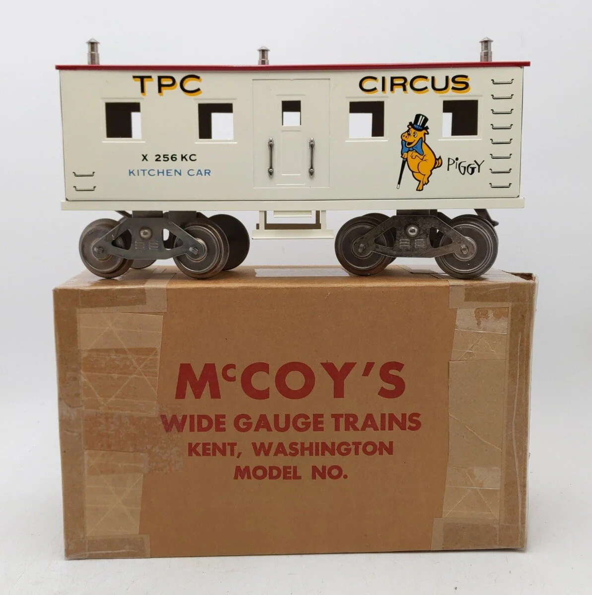 McCoy 256KC Standard Gauge Circus "Piggy" Kitchen Car LN/Box