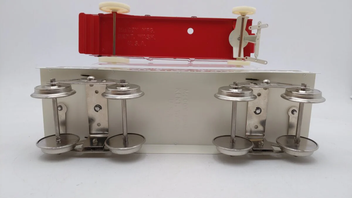 McCoy 256TW Standard Gauge Flat Car w/ Tent Wagon EX/Box - Image 3