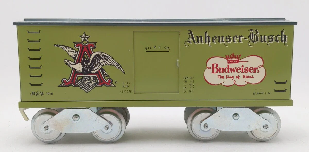 McCoy Standard Gauge Anheuser-Busch Green Box Car VG/Box - Image 2