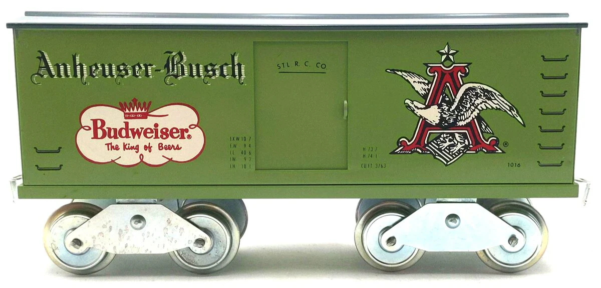 McCoy Standard Gauge Anheuser-Busch Green Box Car VG/Box - Image 2