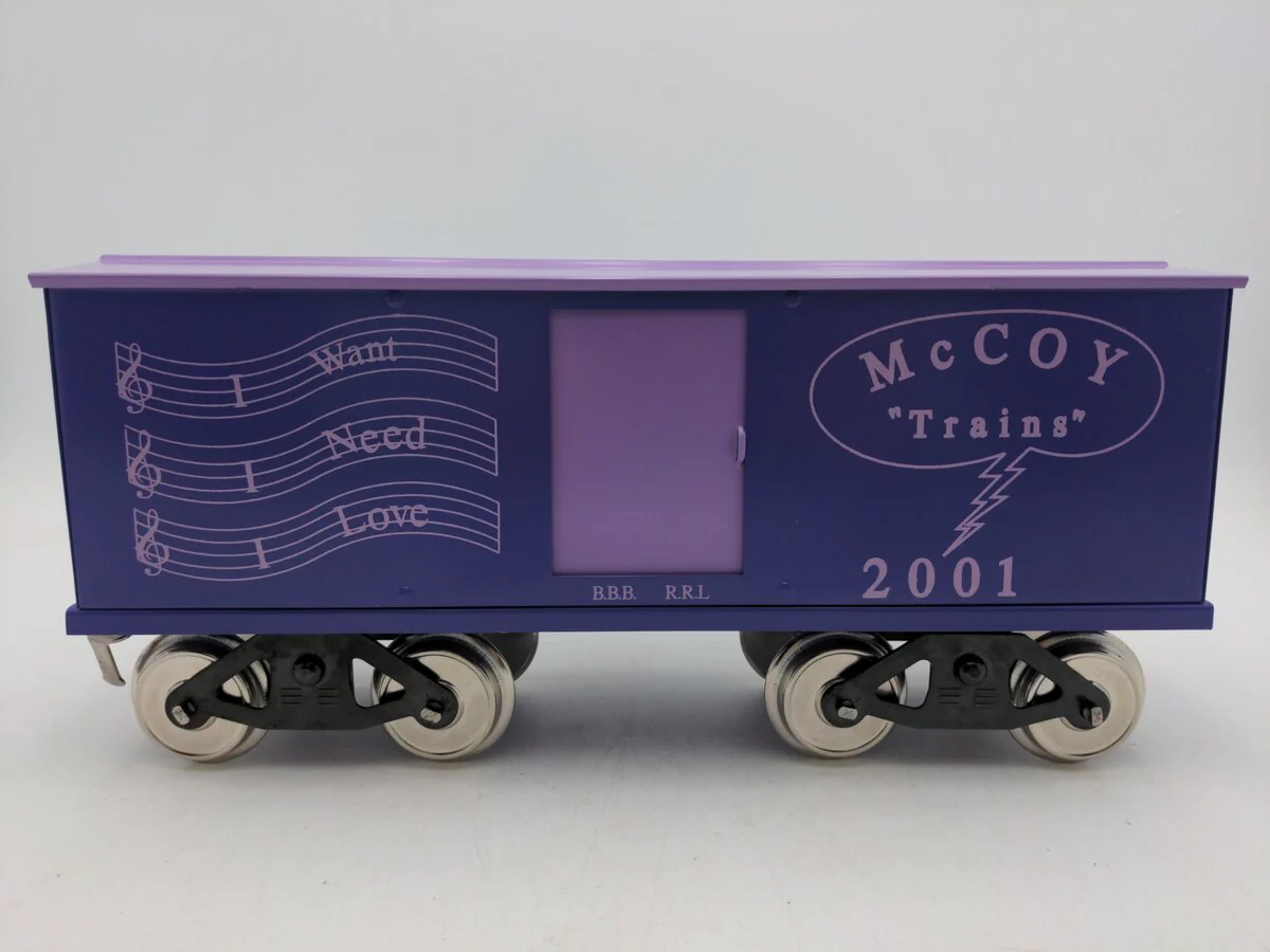 McCoy Standard Gauge I Want I Need I Love 2 Toned Purple Box Car LN/Box - Image 2