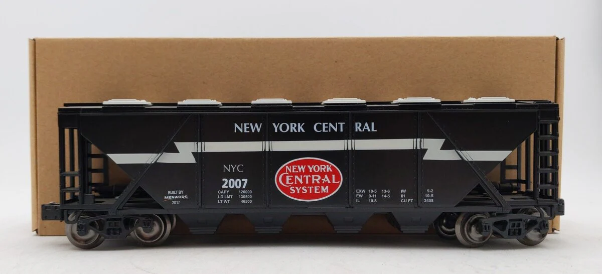 Menards 279-3872 O New York Central Covered Hopper Car #2007 EX/Box