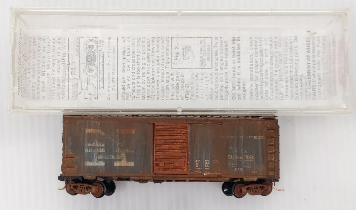 Micro-Trains 02000350 N New Haven 40' Custom-Weathered Boxcar #36438 EX/Box