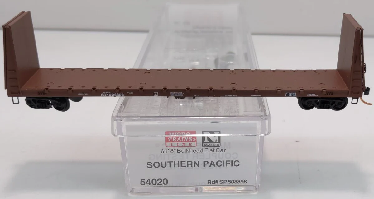 Micro-Trains 05400020 N Scale SP 61' 8"Bulkhead Straight Side Flatcar #508898 LN/Box