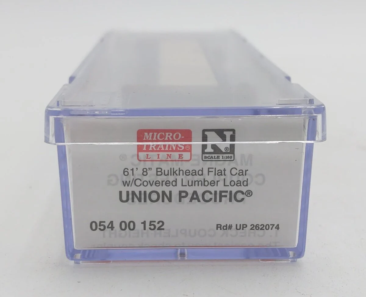 Micro-Trains 05400152 N Scale Union Pacific 61' Bulkhead Flatcar w/ Load #262074 LN/Box - Image 2