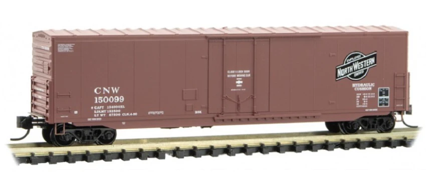 Micro-Trains 18100100 N CNW 50' Standard 8' Plug Door Boxcar #150099 LN/Box