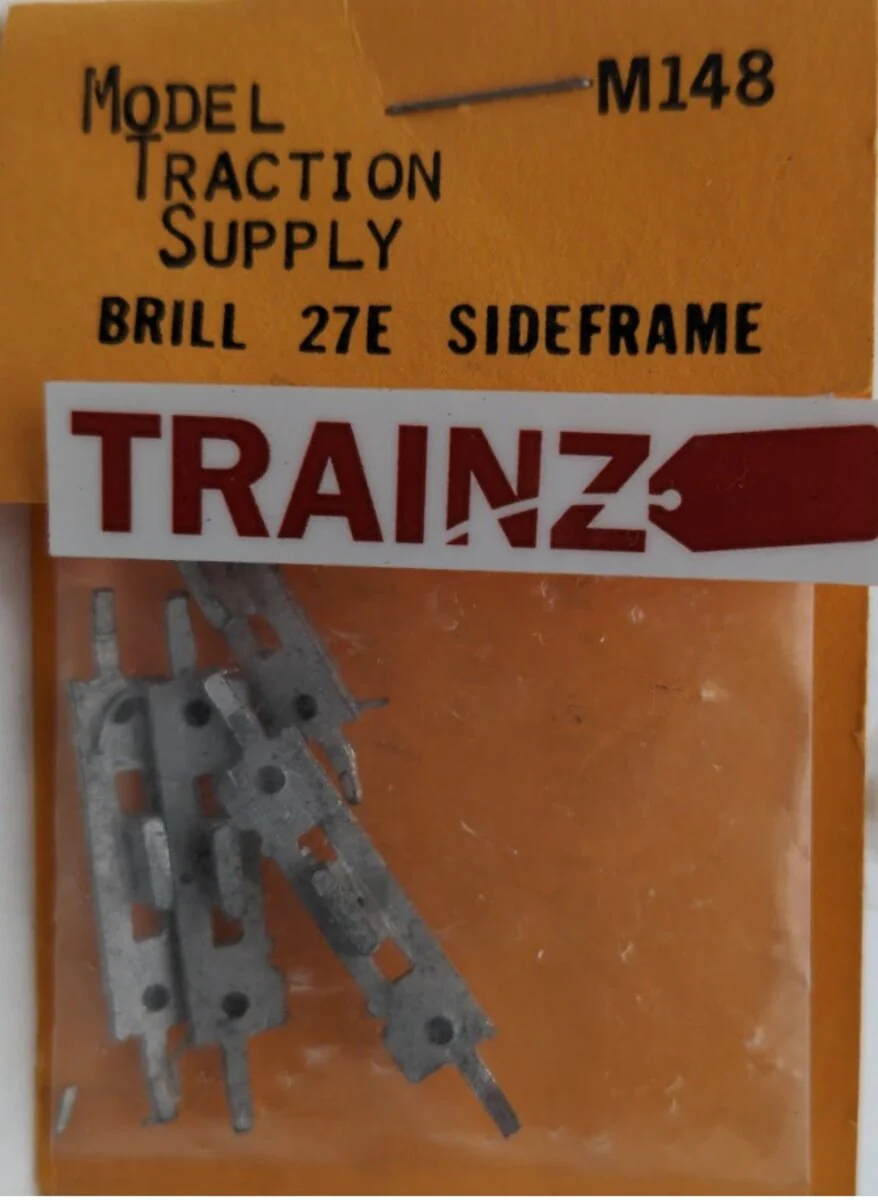Model Traction Supply 148 HO Scale Brill 27E Sideframe White Metal (Pack of 4)