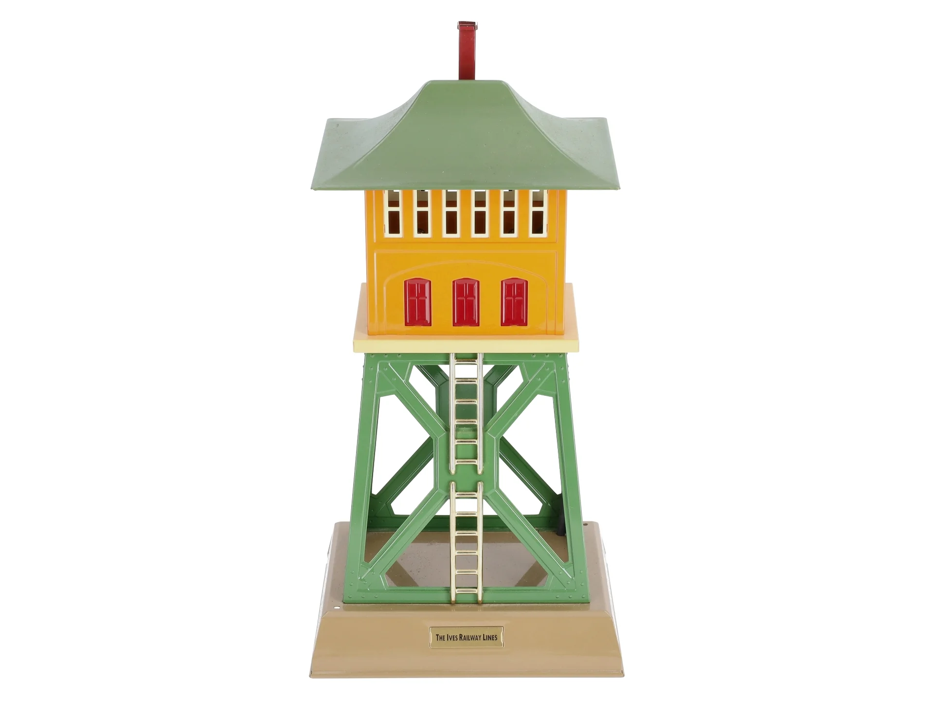 MTH 10-4026 Ives 1867 Tinplate Signal Tower (Orange/Green) EX/Box - Image 4