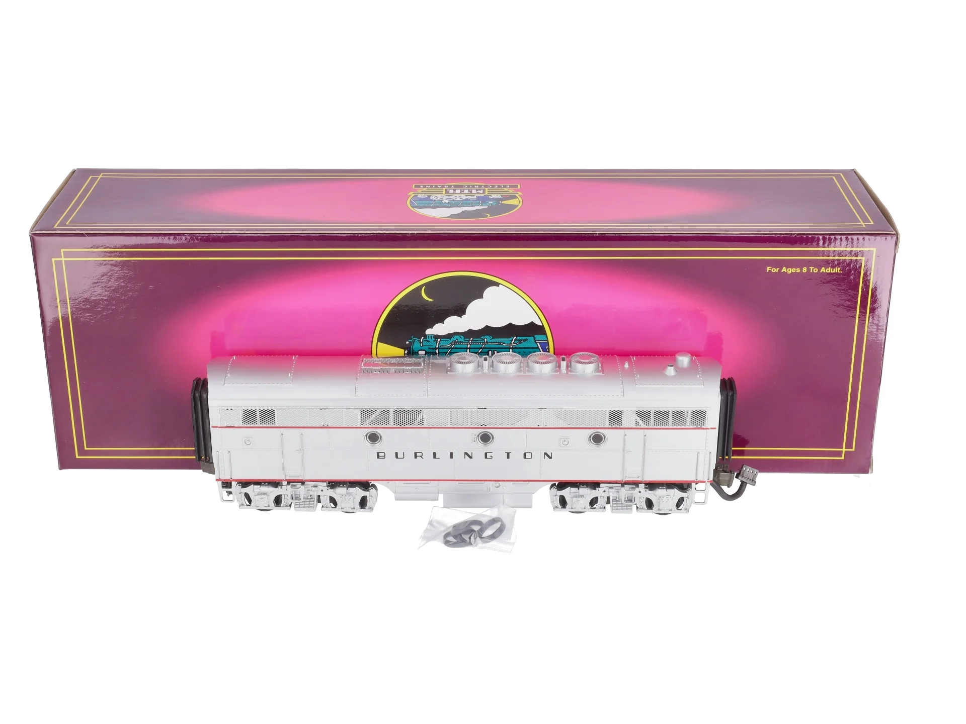 MTH 20-2085-3 O Gauge Burlington F-3 B-Unit Powered Diesel Engine LN/Box