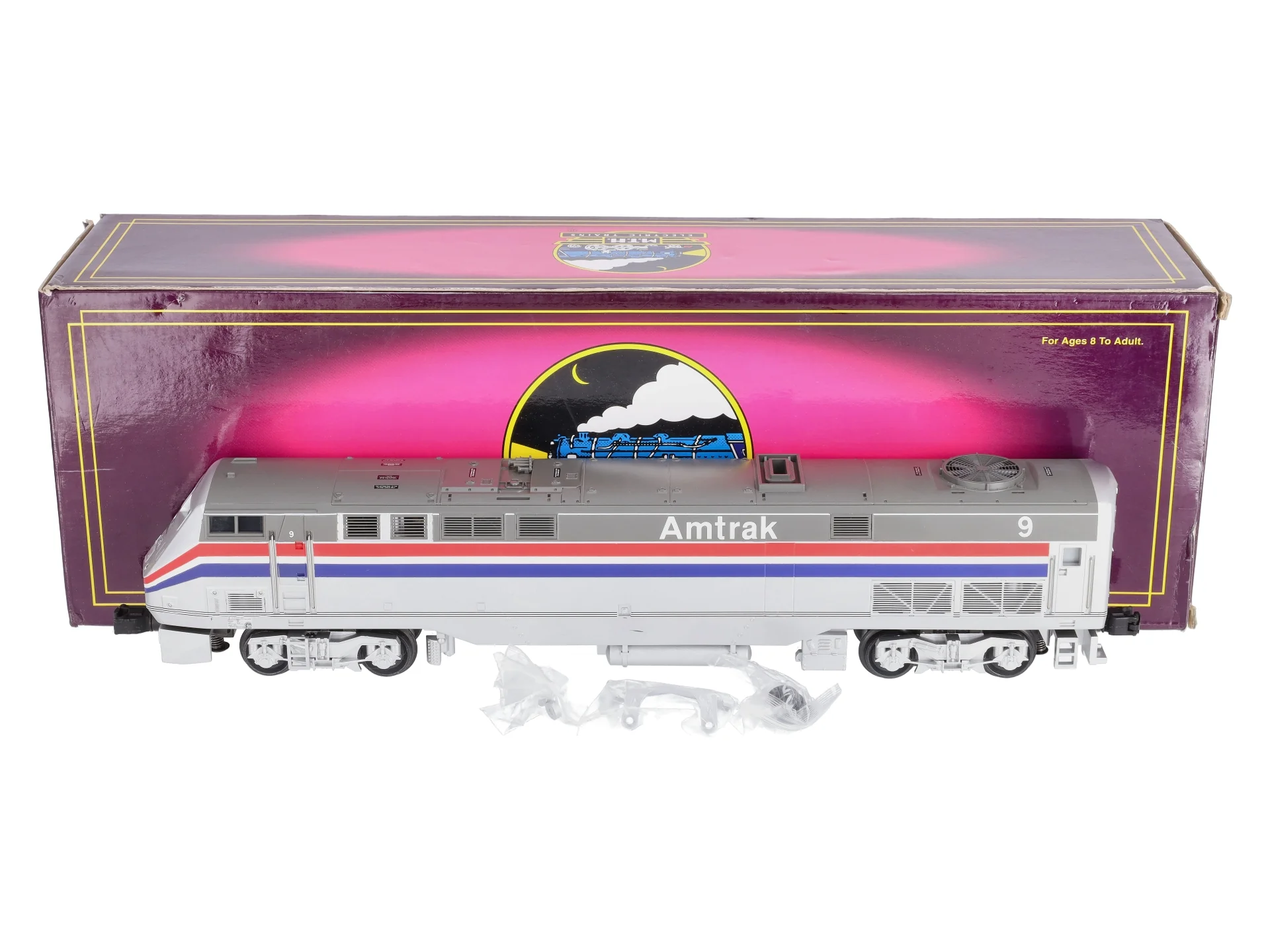 MTH 20-2189-1 O Amtrak G.E. Genesis P42 Diesel Engine Cab w/PS1 #9 NIB
