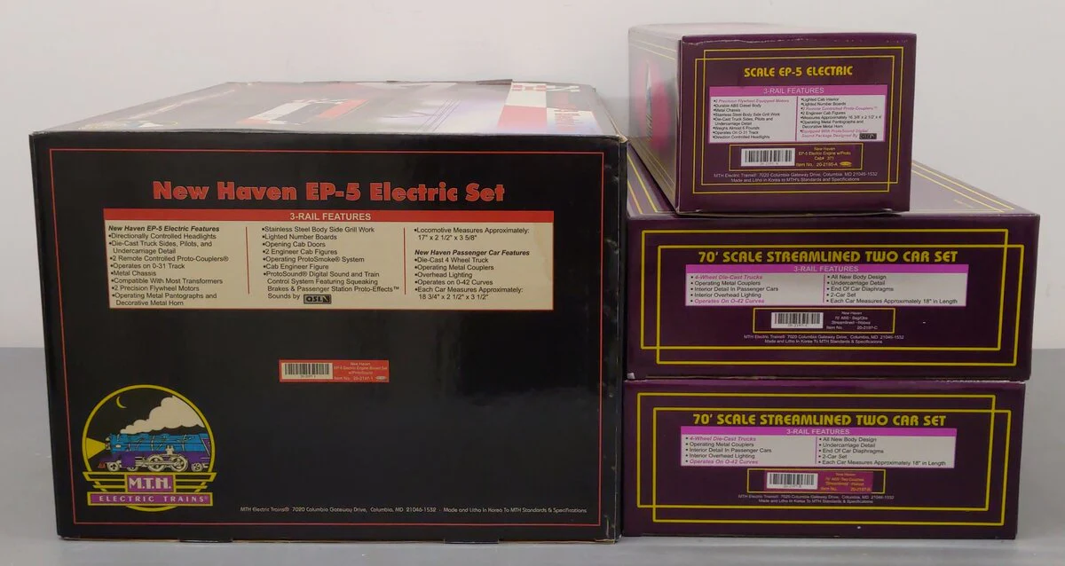 MTH 20-2197-1 O Gauge New Haven EP-5 Electric Passenger Train Set w/PS1 EX/Box - Image 6