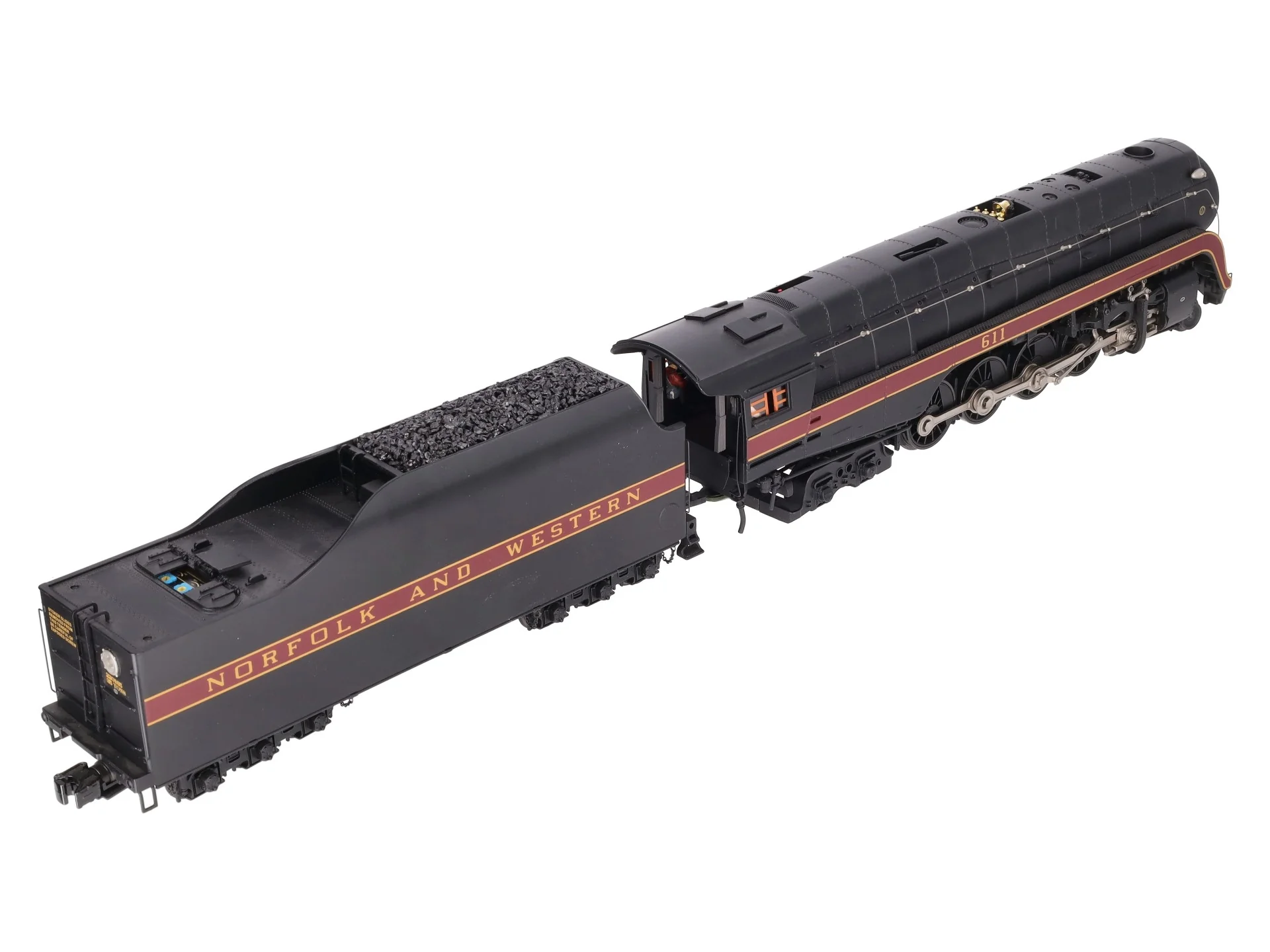 MTH 20-3364-1 N&W 4-8-4 J Steam Engine w/PS2 (Hi-Rail Wheels) #611 EX/Box - Image 6