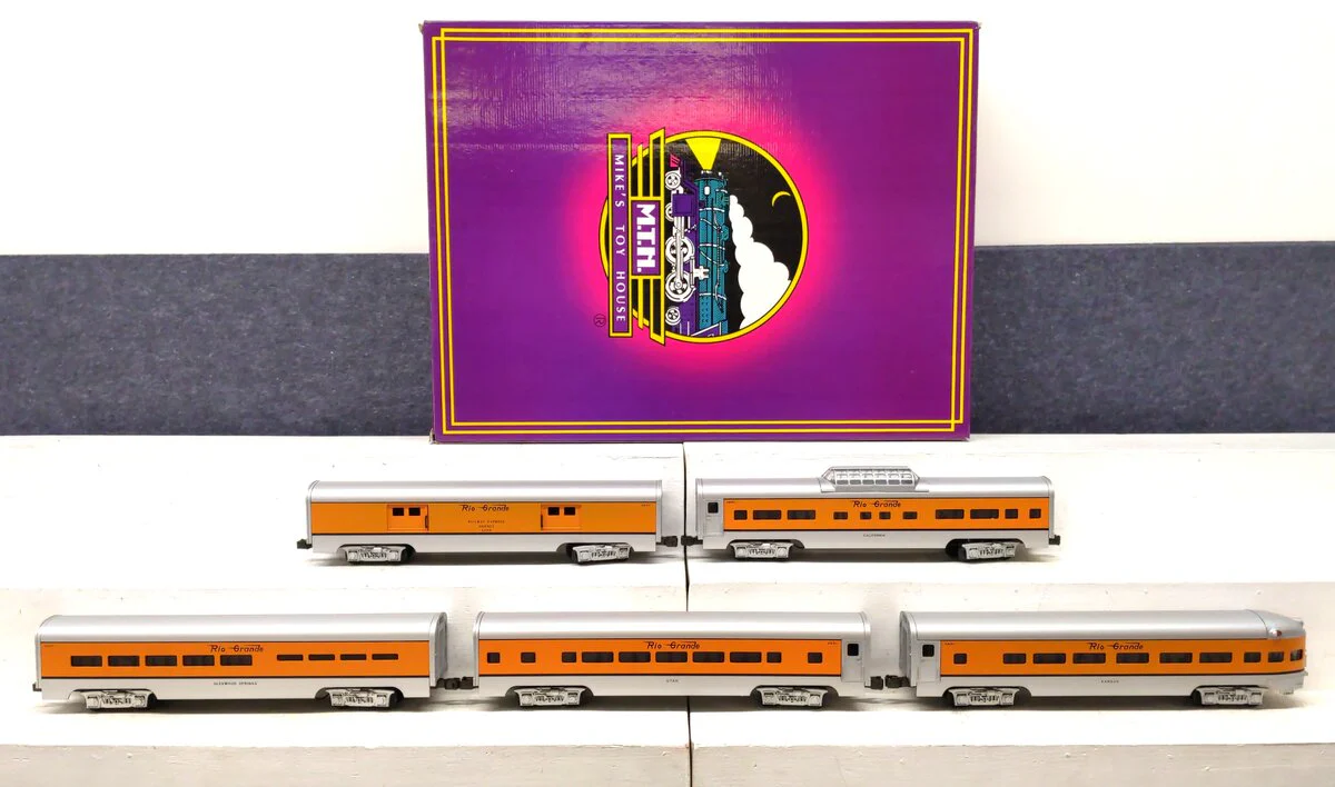 MTH 20-6002 O Rio Grande 60' Aluminum Passenger Cars LN/Box