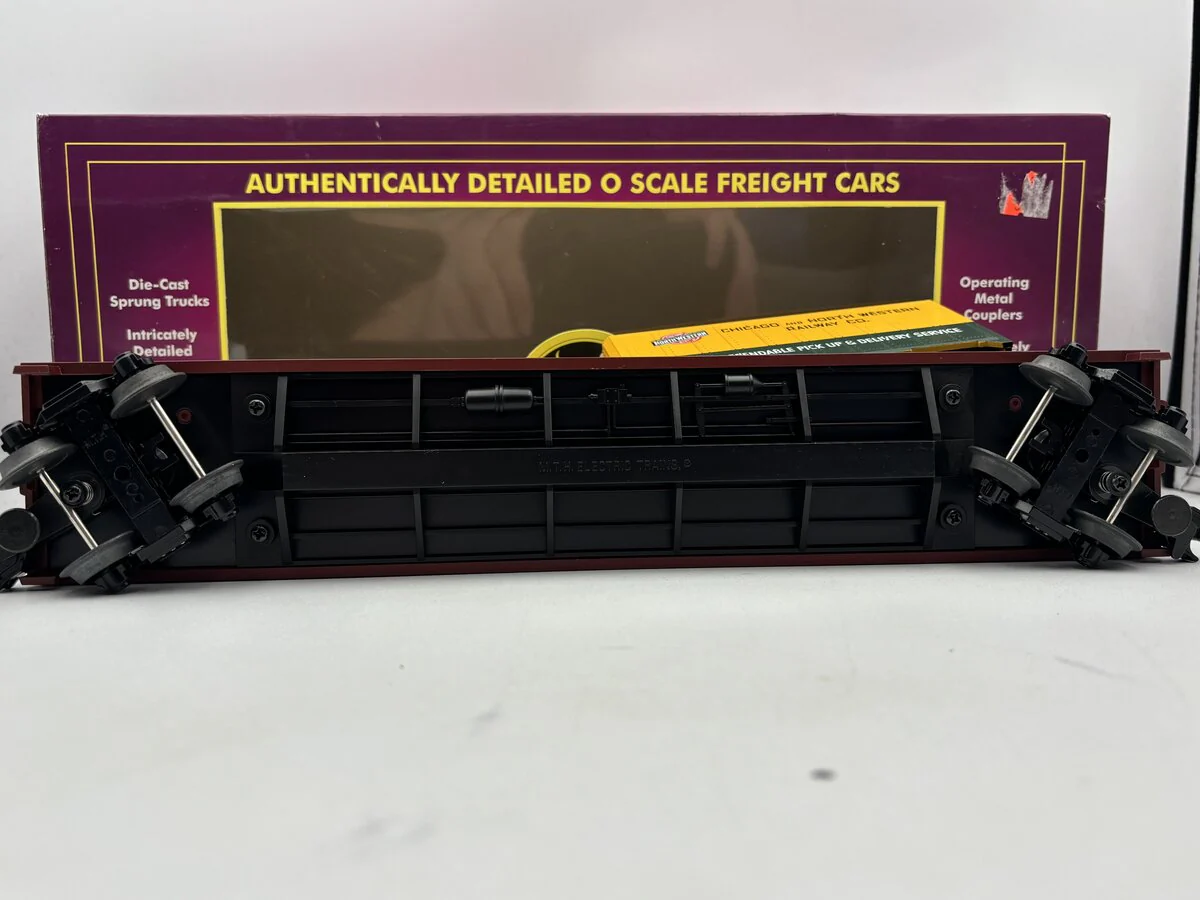 MTH 20-90016C O Gauge Chicago & North Western Flatcar w/ Trailers #44237 EX/Box - Image 5