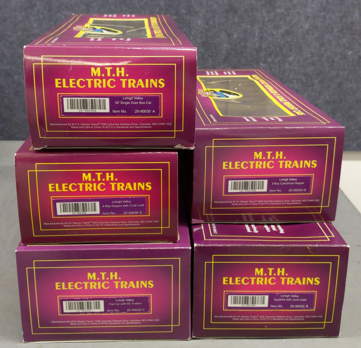 MTH 20-90030 O Lehigh Valley Premier Freight Cars (Set of 5) EX/Box - Image 6