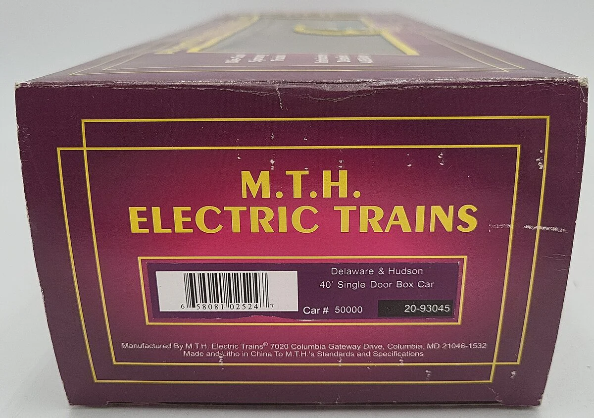 MTH 20-93045 O Gauge Delaware & Hudson Box Car #50000 EX/Box - Image 9