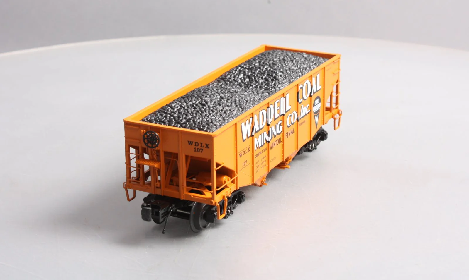 MTH 20-97200 O Waddell Coal MTHRRC 2007 Fish Belly Hopper Car w/Load #107 LN/Box - Image 4