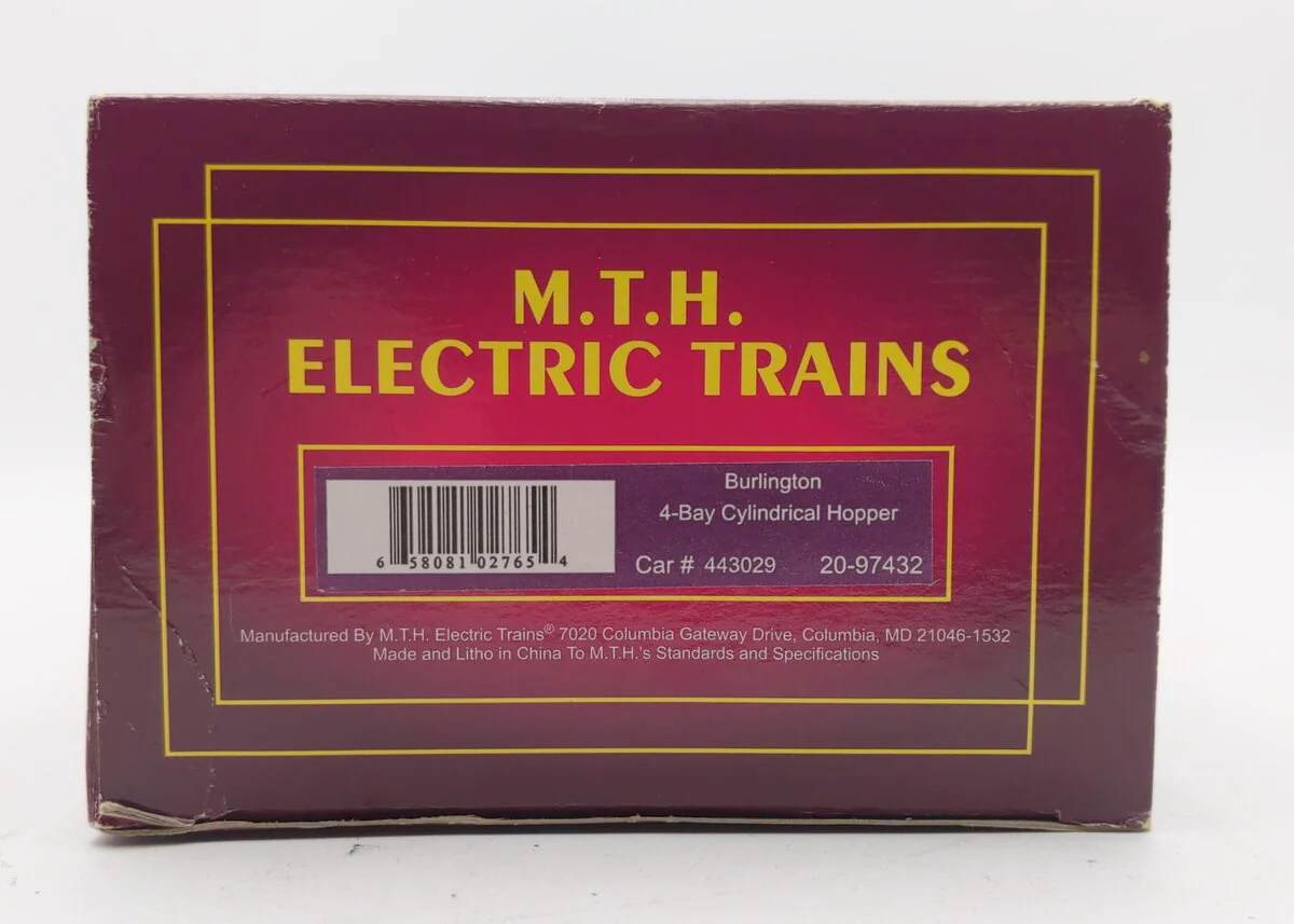 MTH 20-97432 O Gauge Burlington Northern 4-Bay Hopper Car #443029 NIB - Image 3