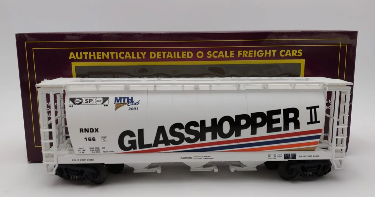 MTH 20-97442 O Gauge RNDX MTHRRC-2001 Glasshopper II Cylindrical Hopper #166 NIB