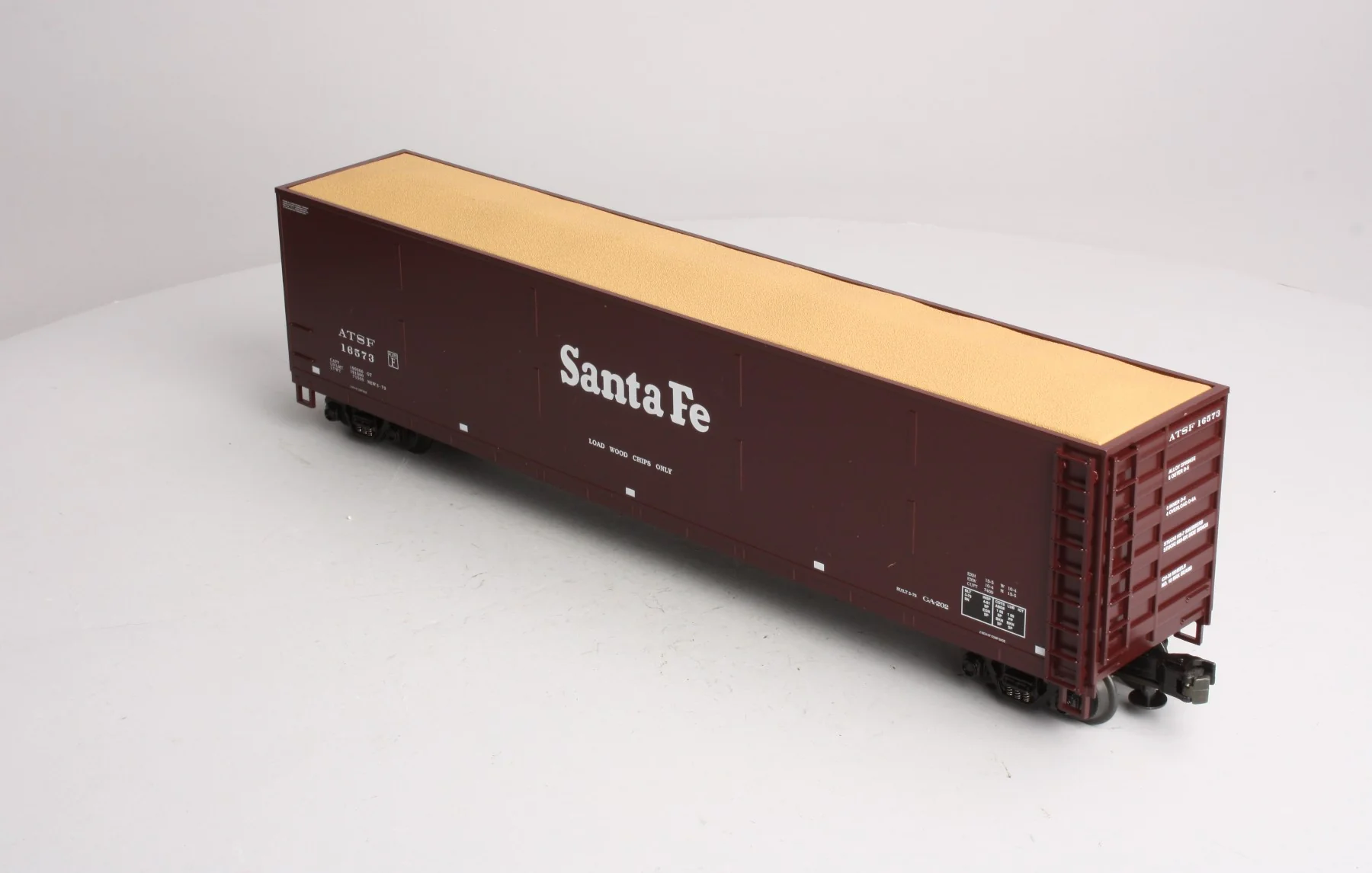 MTH 20-97503 O Santa Fe Wood Chip Hopper w/ Load #16573 LN/Box - Image 3