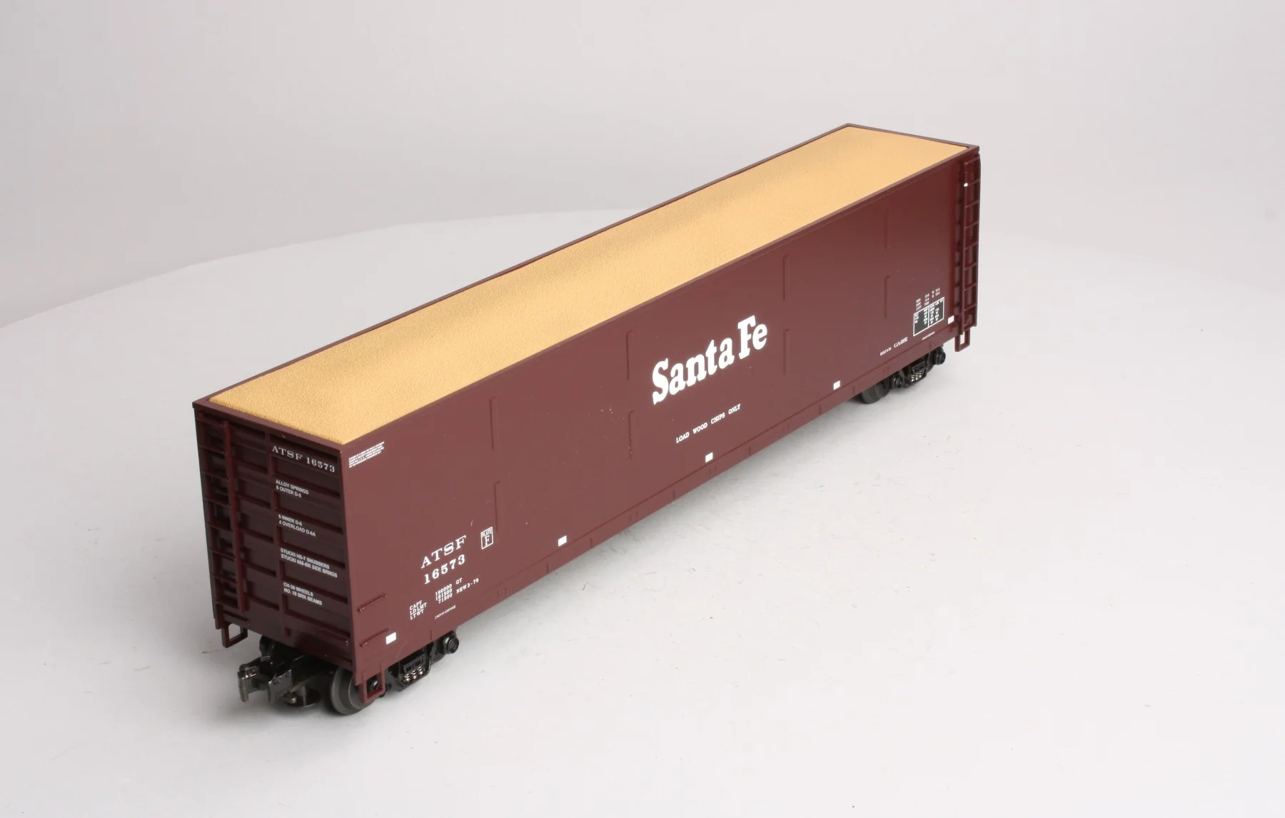 MTH 20-97503 O Santa Fe Wood Chip Hopper w/ Load #16573 LN/Box - Image 5