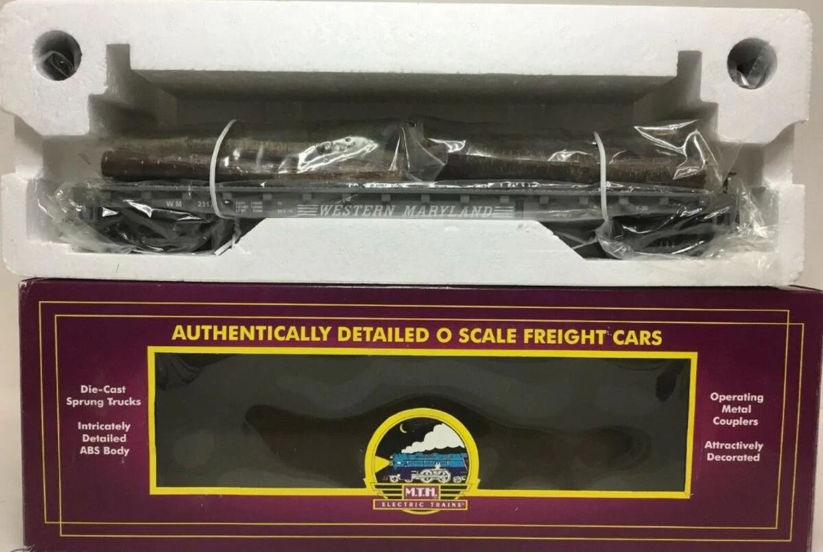 MTH 20-98102 O Western Maryland Flatcar with Log Load #2317 NIB - Image 3