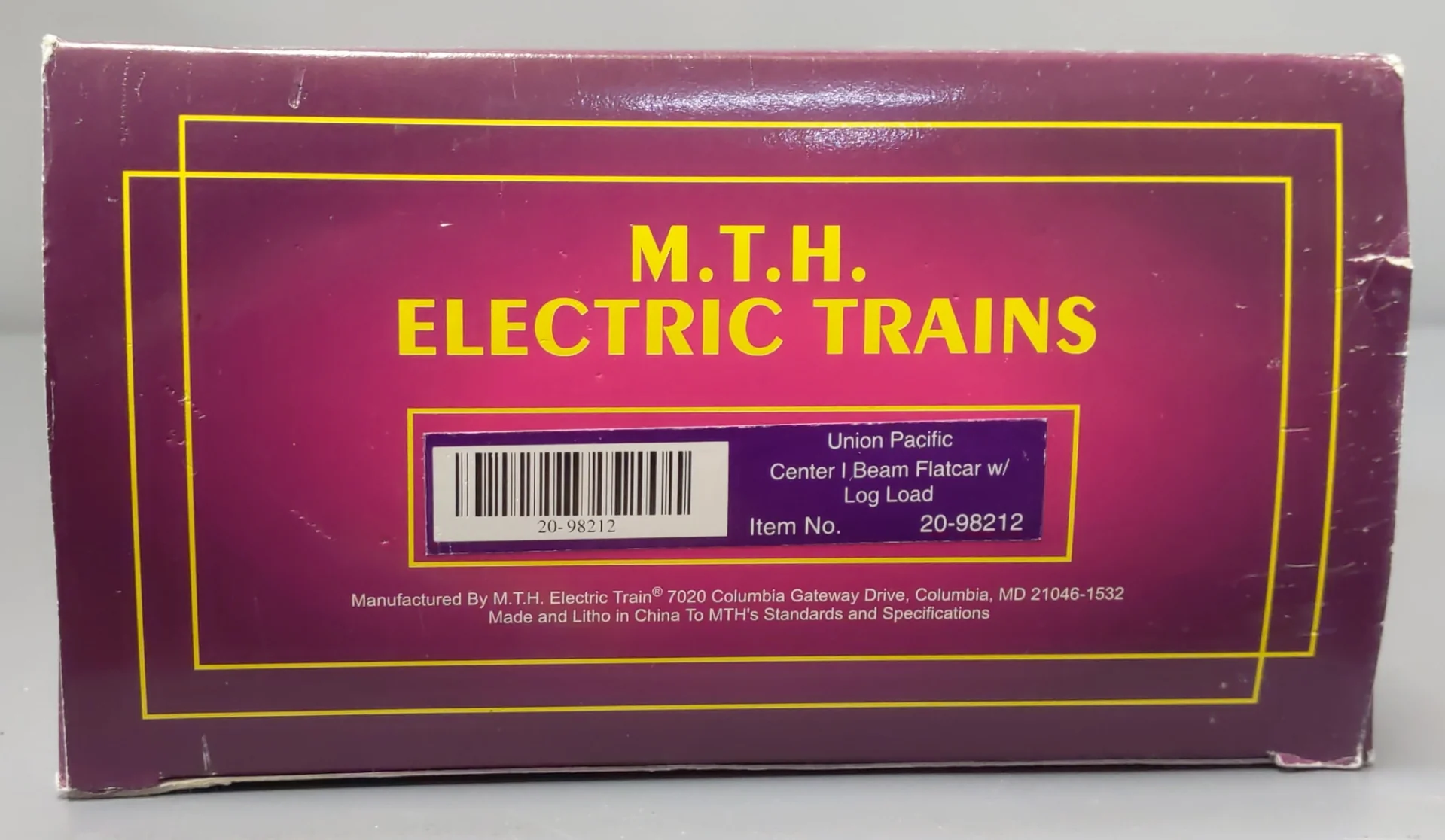 MTH 20-98212 O Gauge Union Pacific Center I-Beam Flat Car w/ Log Load #2362 LN/Box - Image 7