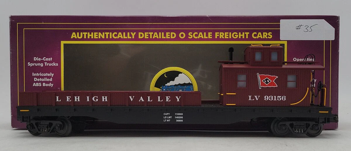 MTH 20-98223 O Gauge Lehigh Valley Crane Tender #93156 EX/Box