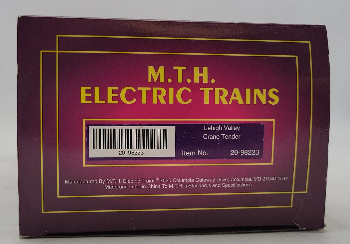 MTH 20-98223 O Gauge Lehigh Valley Crane Tender #93156 EX/Box - Image 7
