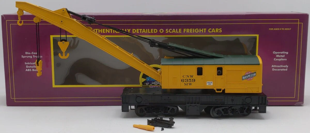MTH 20-98238 O Gauge Chicago & Northwestern Railroad Wrecker Crane Car #6359 EX/Box