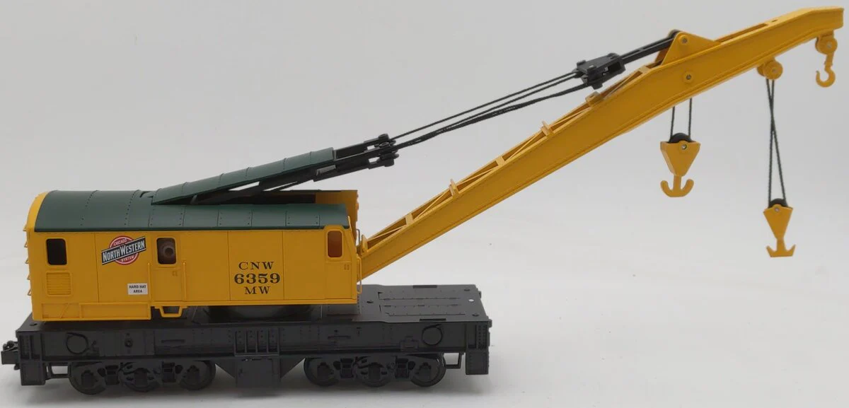 MTH 20-98238 O Gauge Chicago & Northwestern Railroad Wrecker Crane Car #6359 EX/Box - Image 2