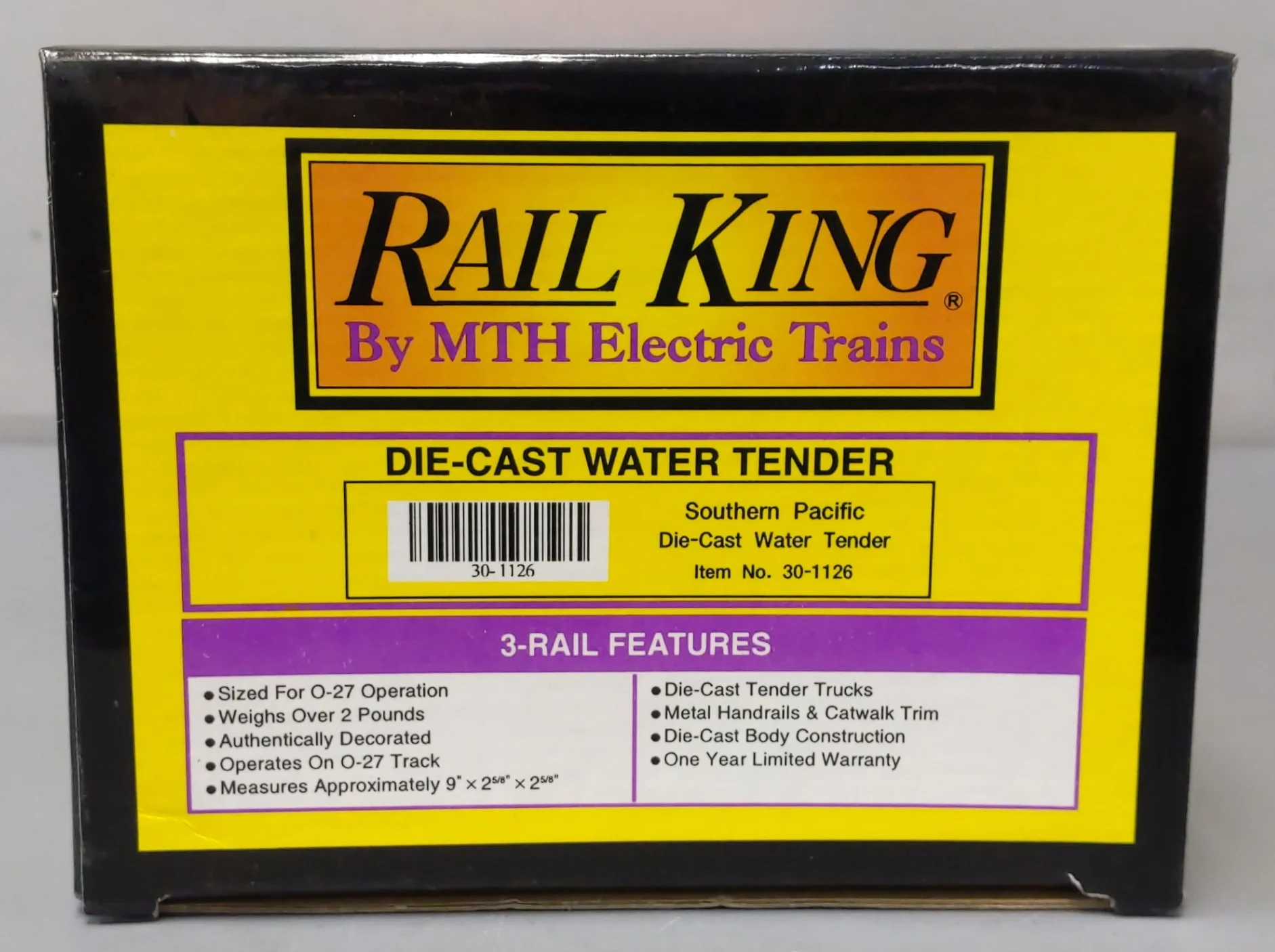 MTH 30-1126 O Gauge Southern Pacific Die-Cast Water Tender LN/Box - Image 7