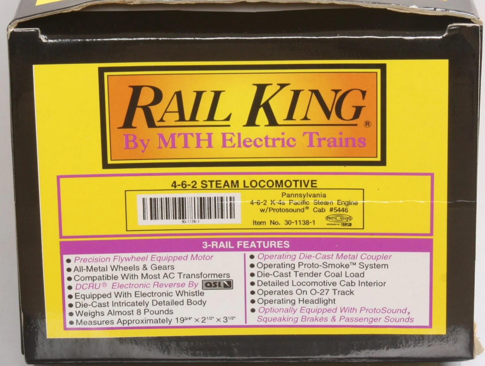 MTH 30-1138-1 O PRR 4-6-2 Pacific K-4s Steam Locomotive & Tender #5446 w/PS1 LN/Box - Image 11