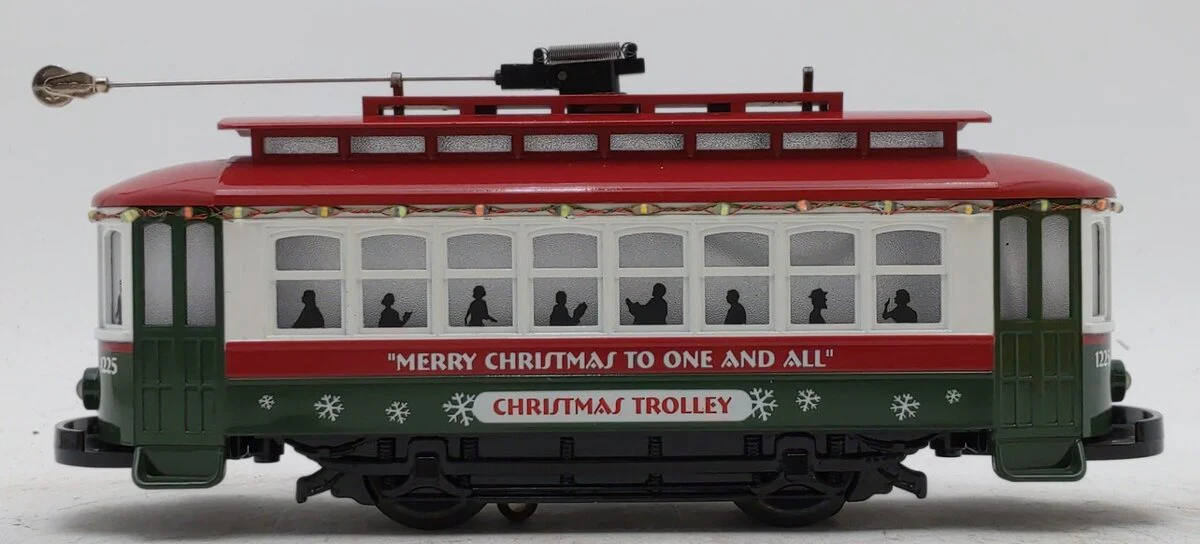 MTH 30-5200 O Christmas RailKing Bump-N-Go Trolley with LED Lights LN/Box - Image 2