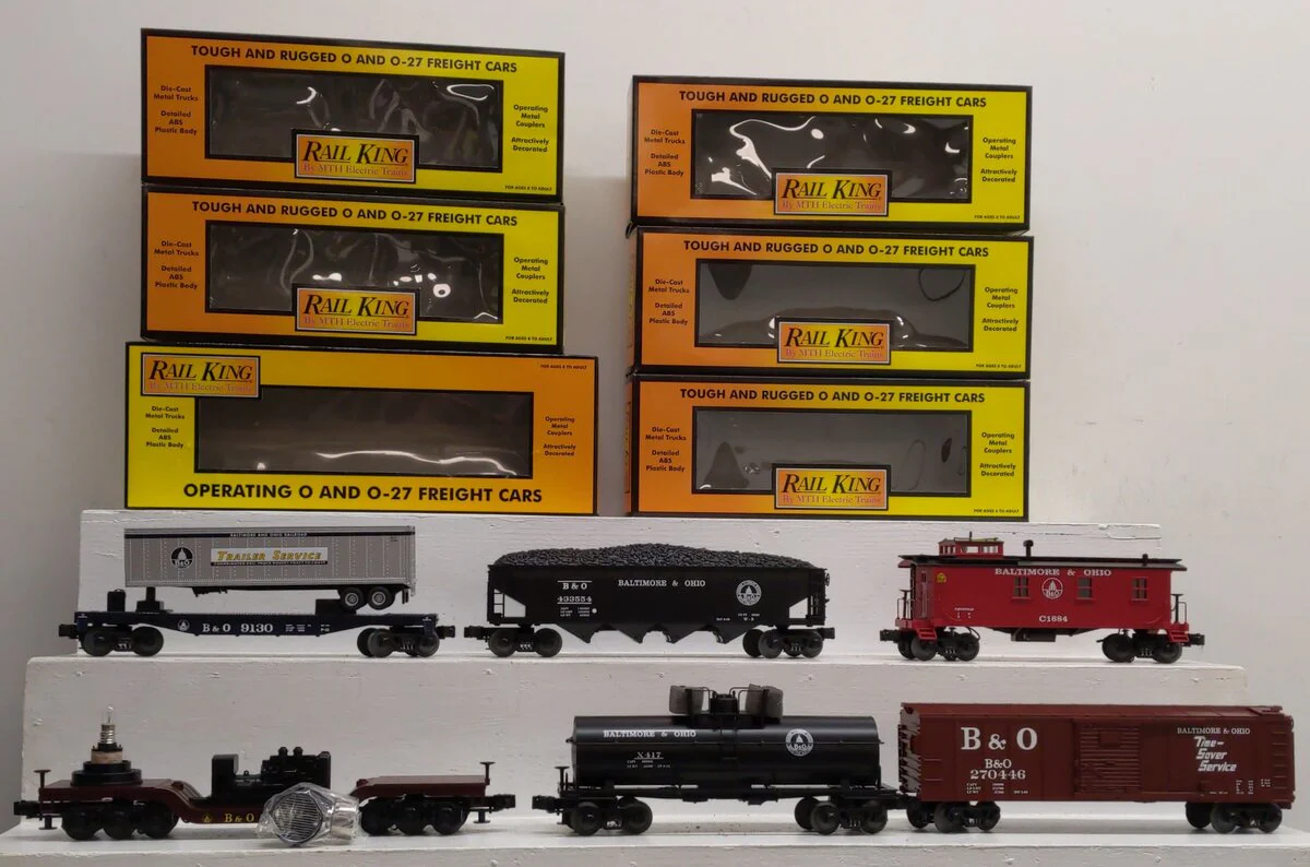 MTH 30-7010 O Baltimore & Ohio RailKing Freight Car Set (Set of 6) LN/Box