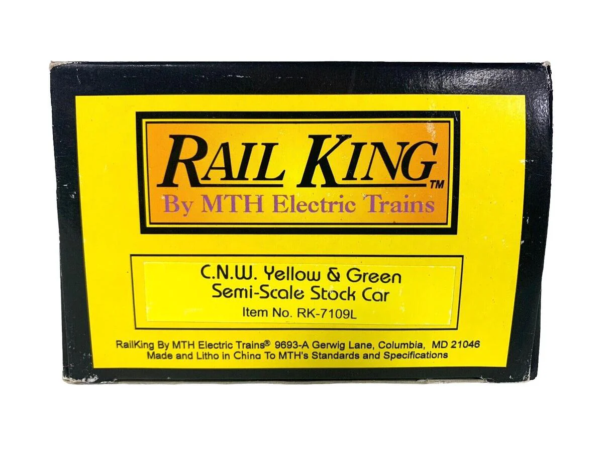 MTH 30-7109 O Gauge CNW Yellow & Green Semi-Scale Stock Car #15033 EX/Box - Image 5