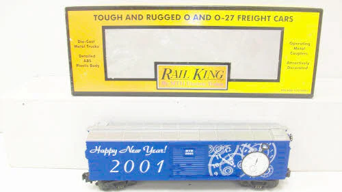 MTH 30-74017 O Gauge 2001 New Year's Box Car LN/Box
